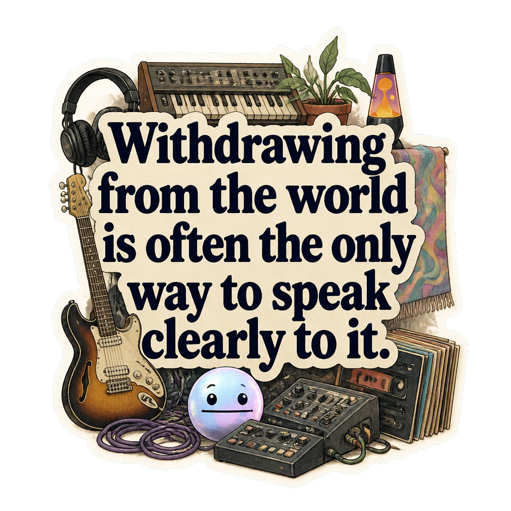 Withdrawing from the world is often the only way to speak clearly to it.