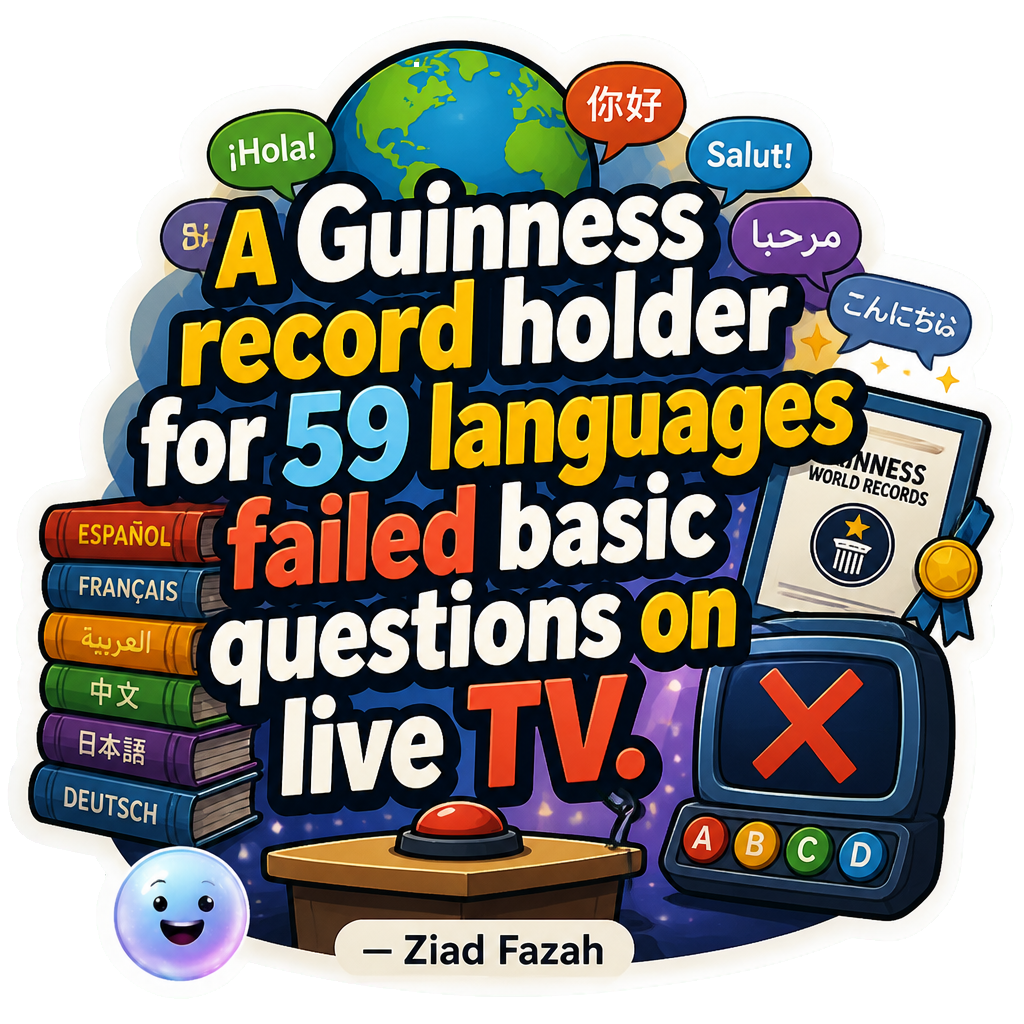 A Guinness record holder for 59 languages failed basic questions on live TV.
