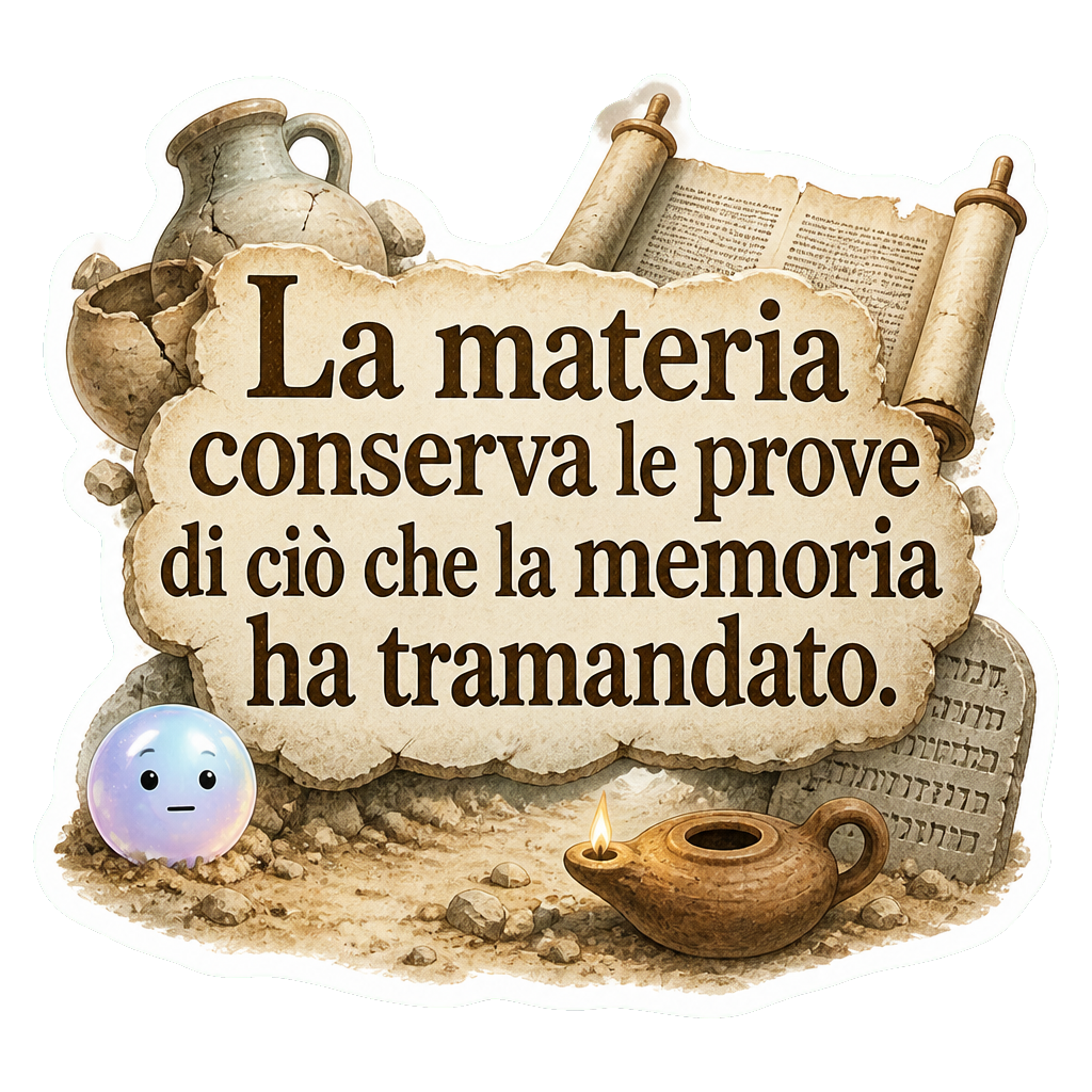 La materia conserva le prove di ciò che la memoria ha tramandato.