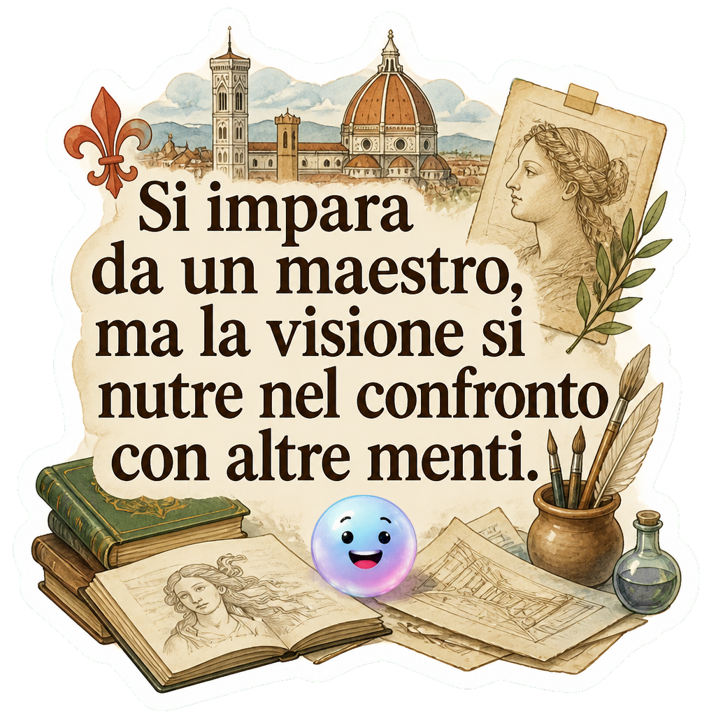 Si impara da un maestro, ma la visione si nutre nel confronto con altre menti.
