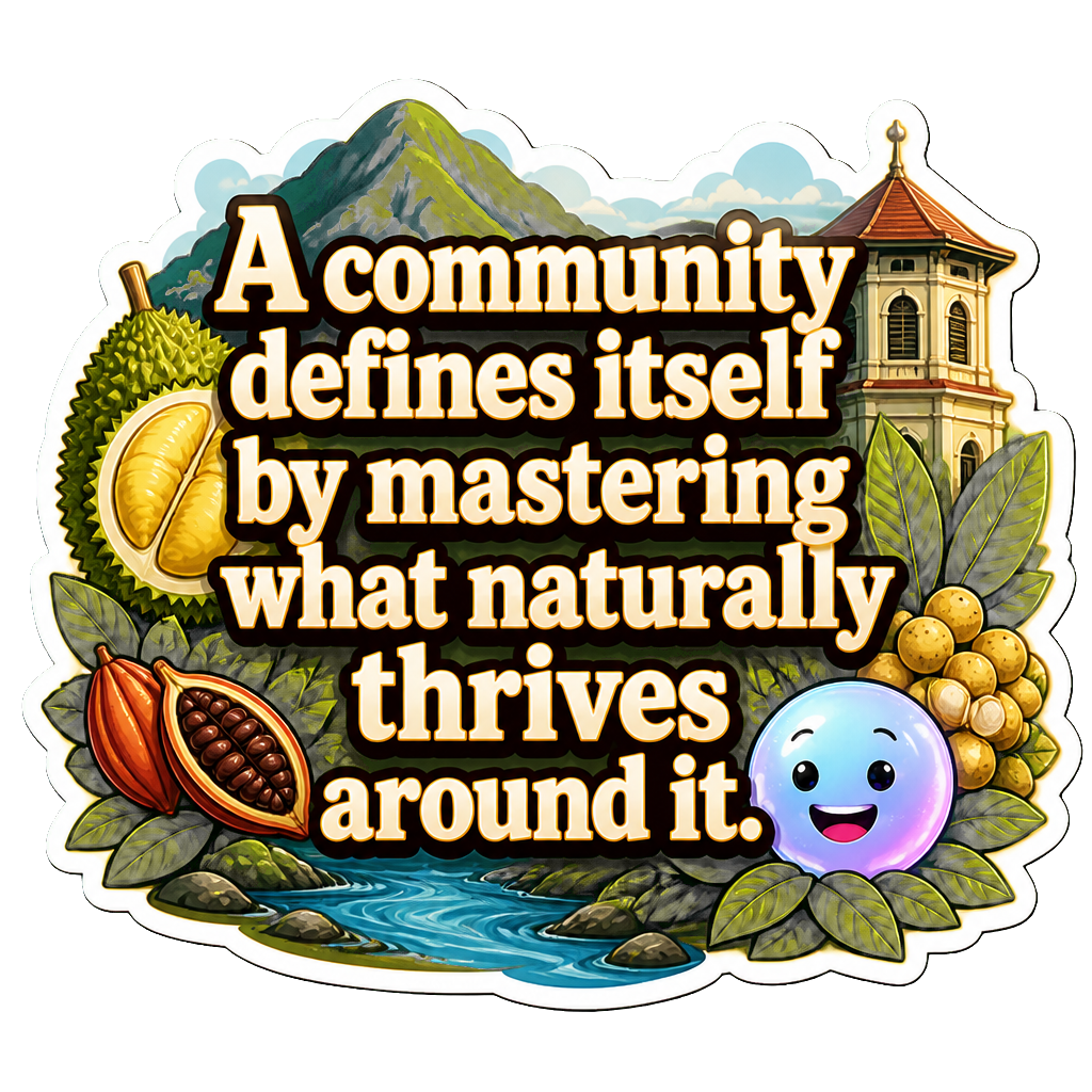 A community defines itself by mastering what naturally thrives around it.