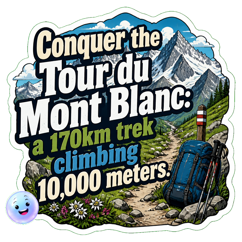 Conquer the Tour du Mont Blanc: a 170km trek climbing 10,000 meters.