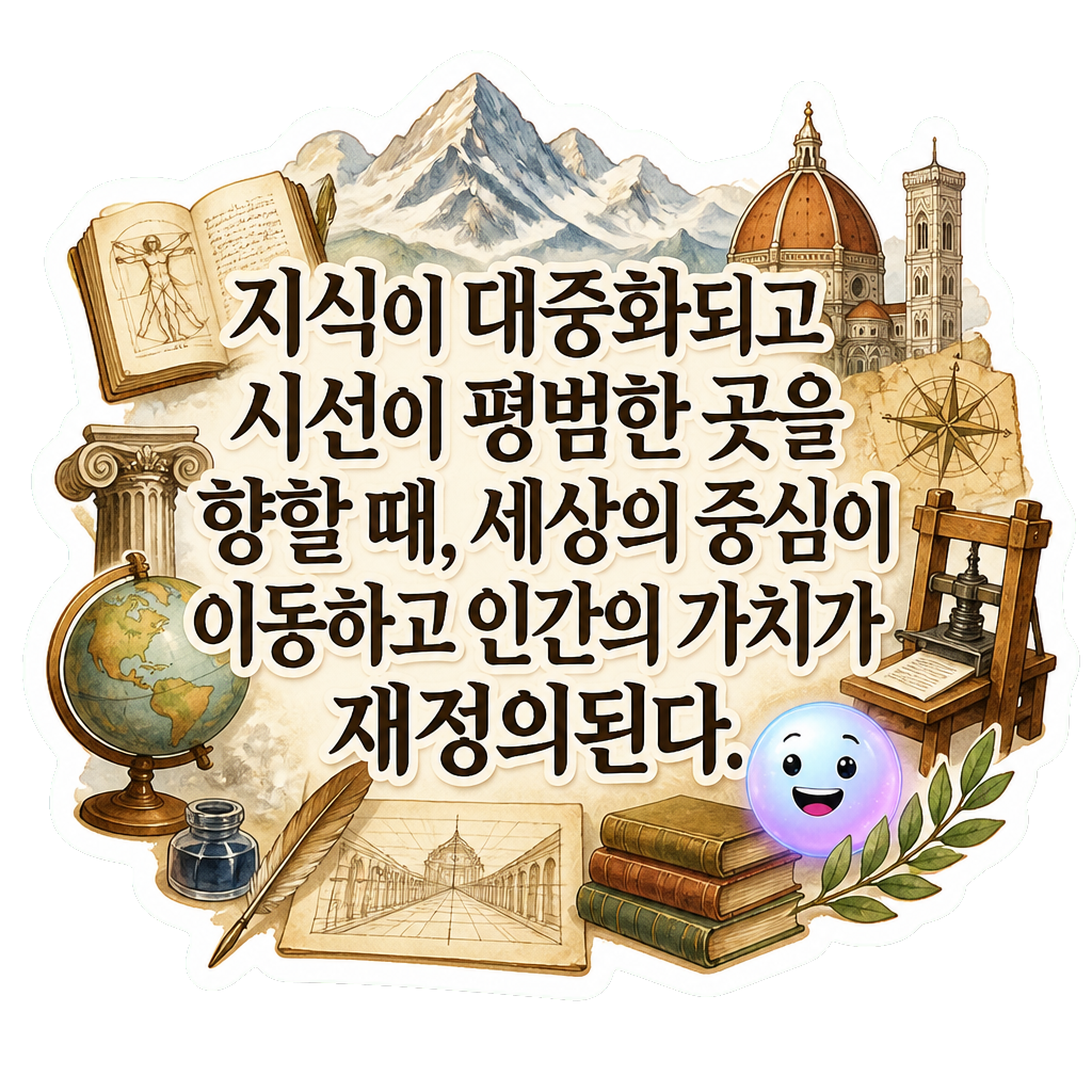 지식이 대중화되고 시선이 평범한 곳을 향할 때, 세상의 중심이 이동하고 인간의 가치가 재정의된다.