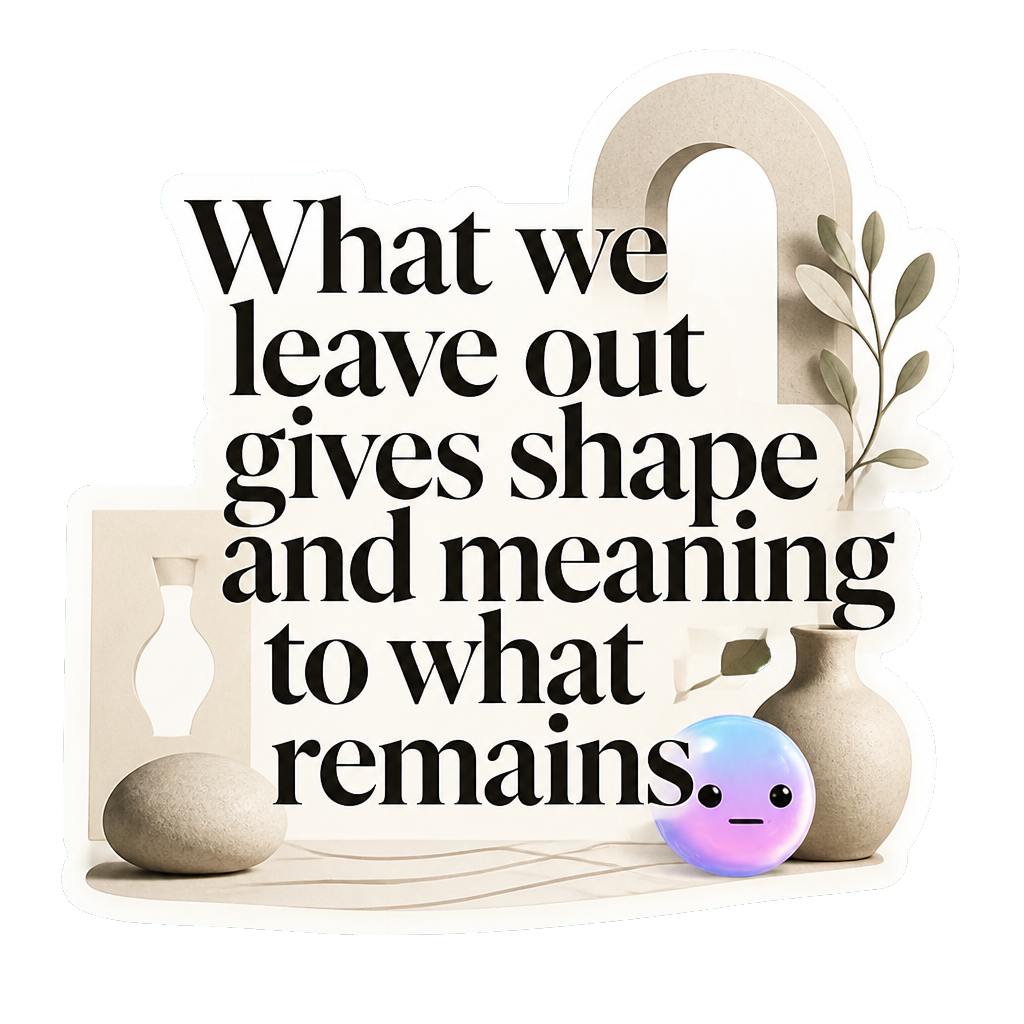 What we leave out gives shape and meaning to what remains.