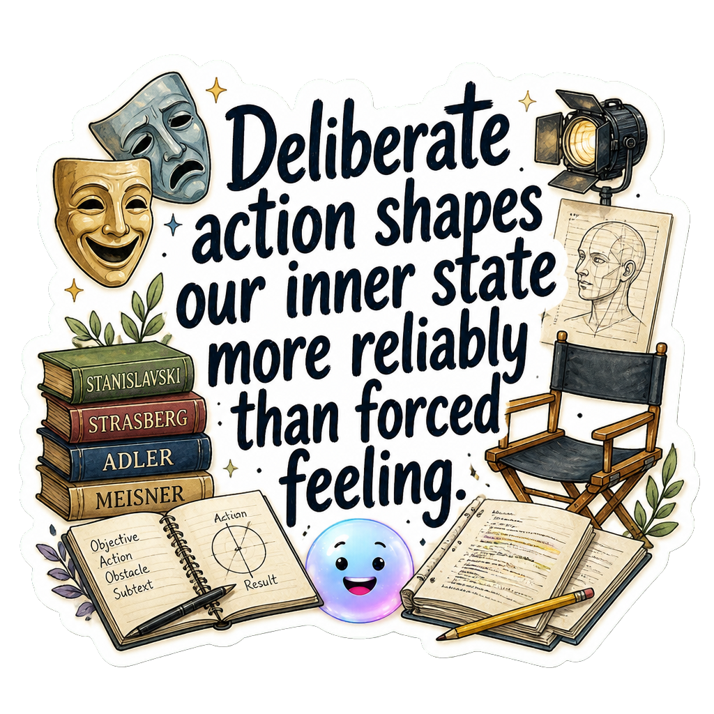 Deliberate action shapes our inner state more reliably than forced feeling.