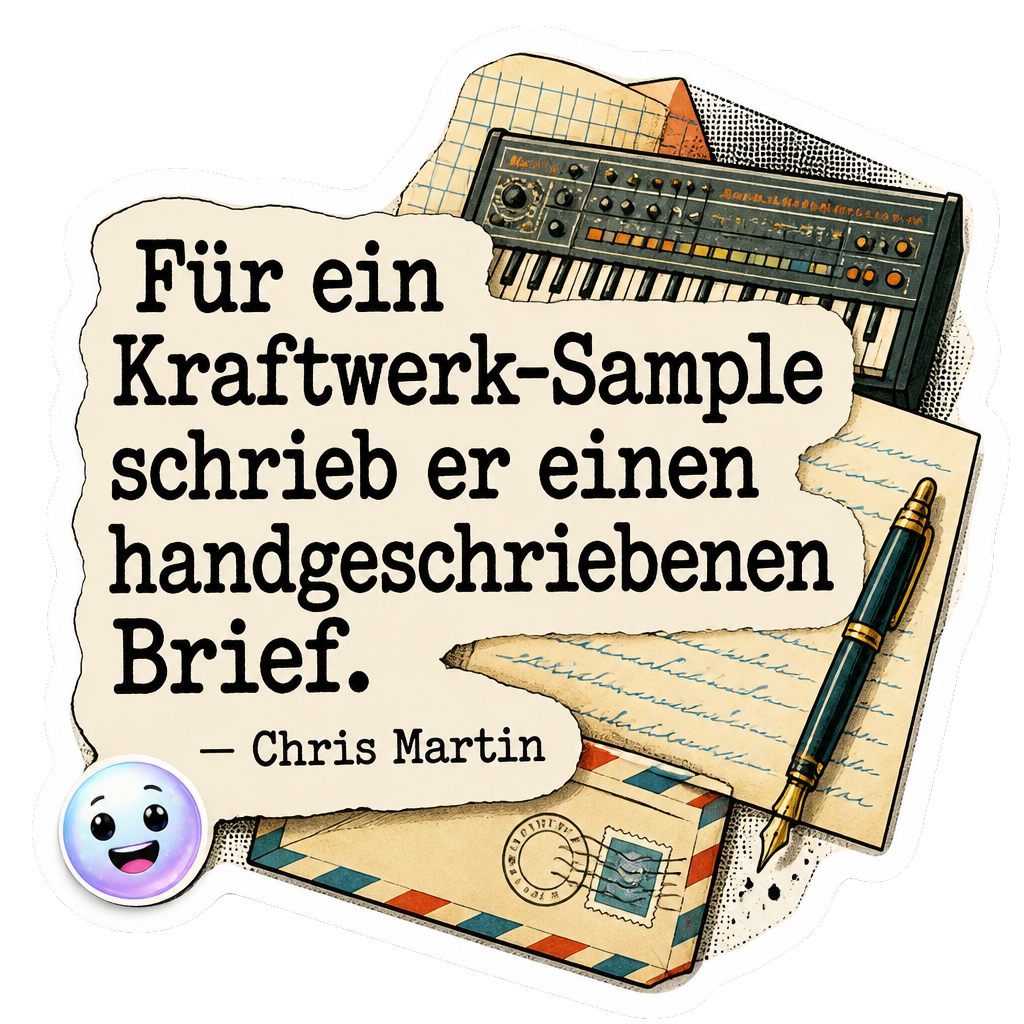 Für ein Kraftwerk-Sample schrieb er einen handgeschriebenen Brief.