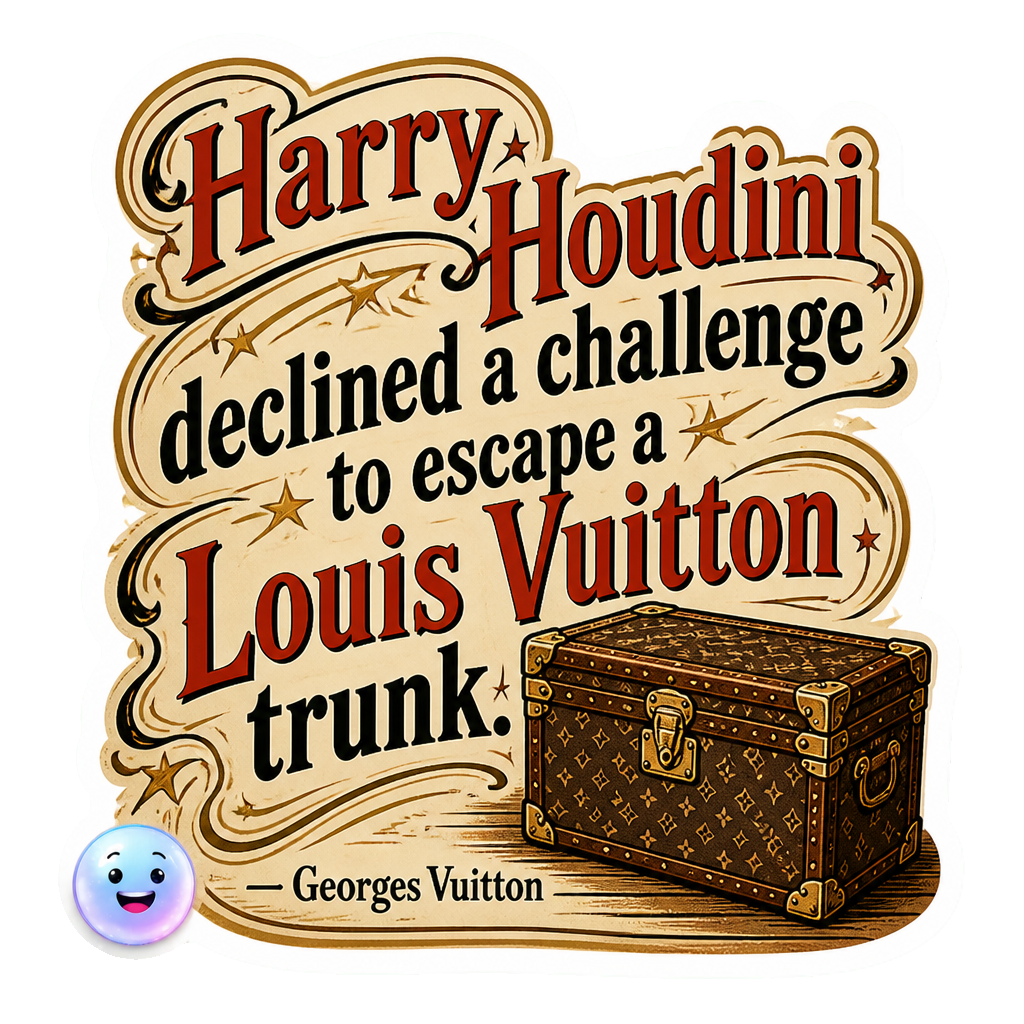 Harry Houdini declined a challenge to escape a Louis Vuitton trunk.