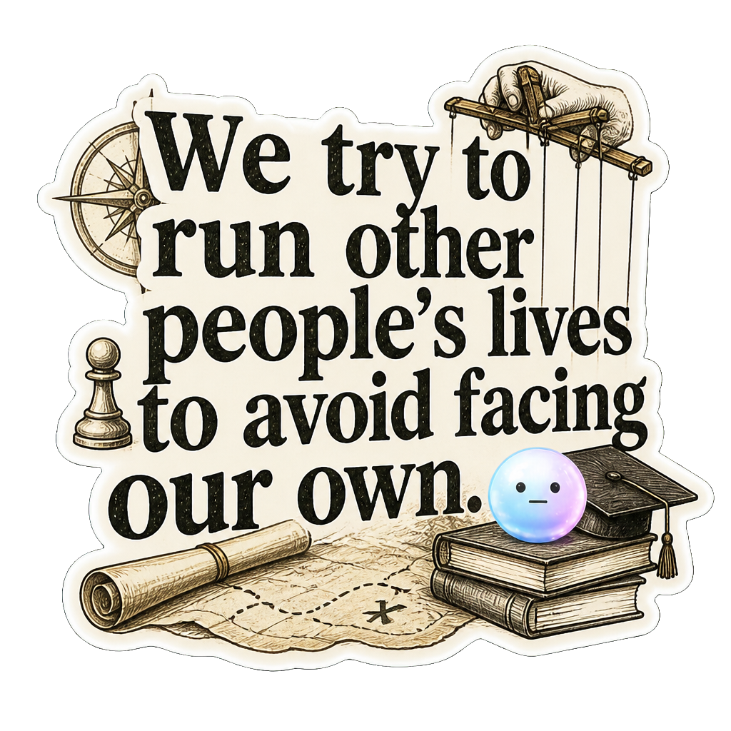 We try to run other people's lives to avoid facing our own.