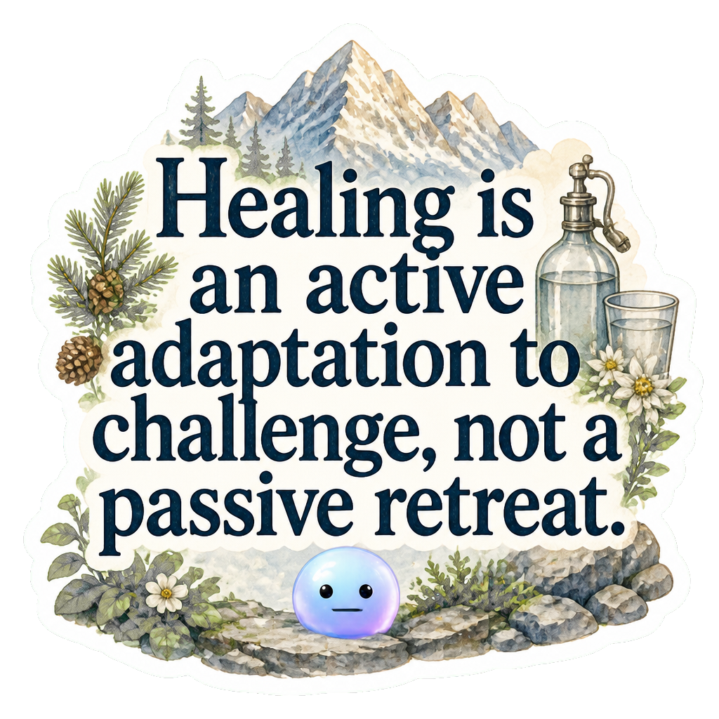 Healing is an active adaptation to challenge, not a passive retreat.