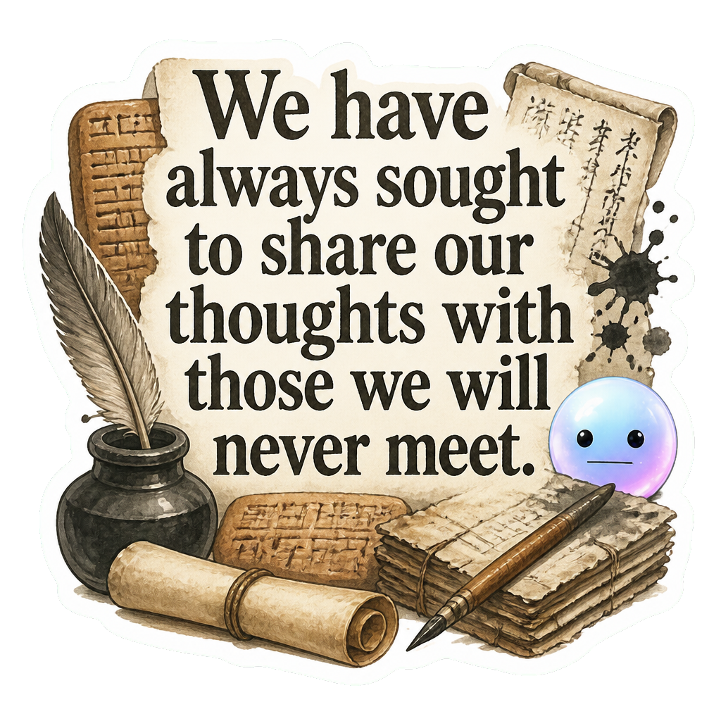 We have always sought to share our thoughts with those we will never meet.
