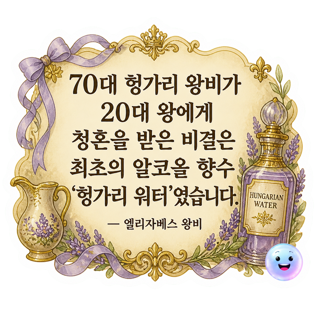 70대 헝가리 왕비가 20대 왕에게 청혼을 받은 비결은 최초의 알코올 향수 '헝가리 워터'였습니다.
