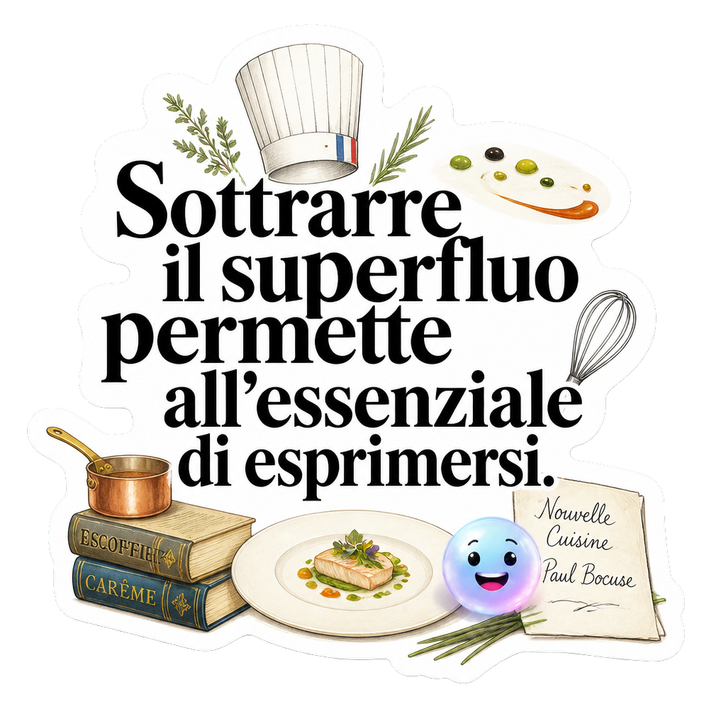 Sottrarre il superfluo permette all'essenziale di esprimersi.