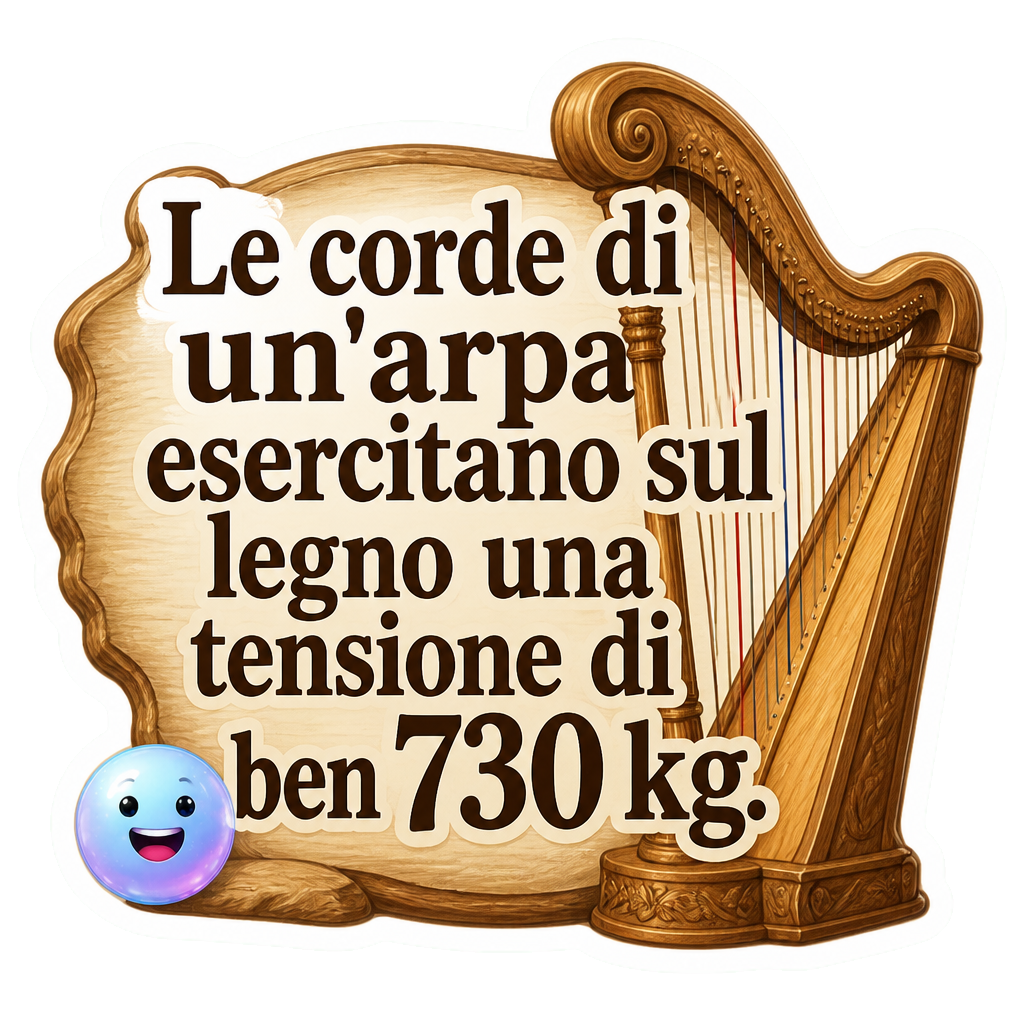 Le corde di un'arpa esercitano sul legno una tensione di ben 730 kg.