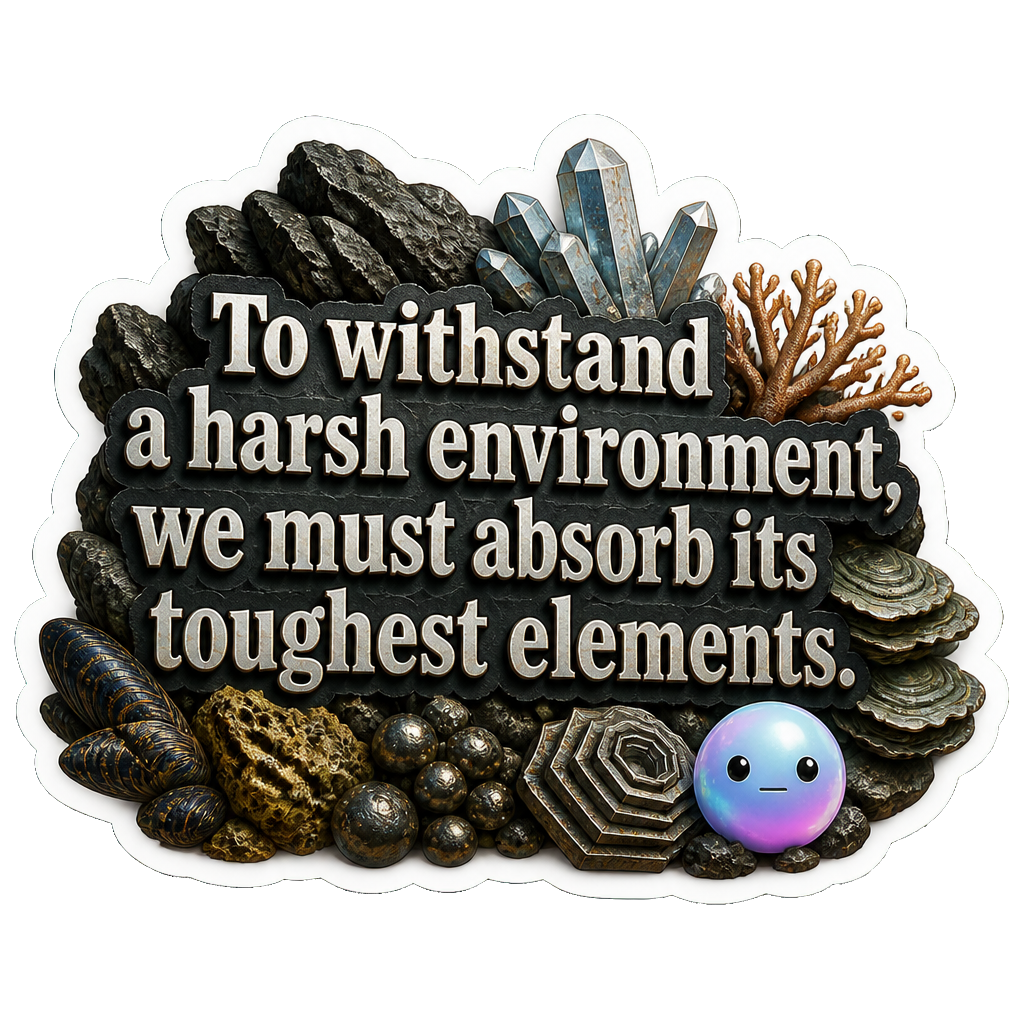 To withstand a harsh environment, we must absorb its toughest elements.