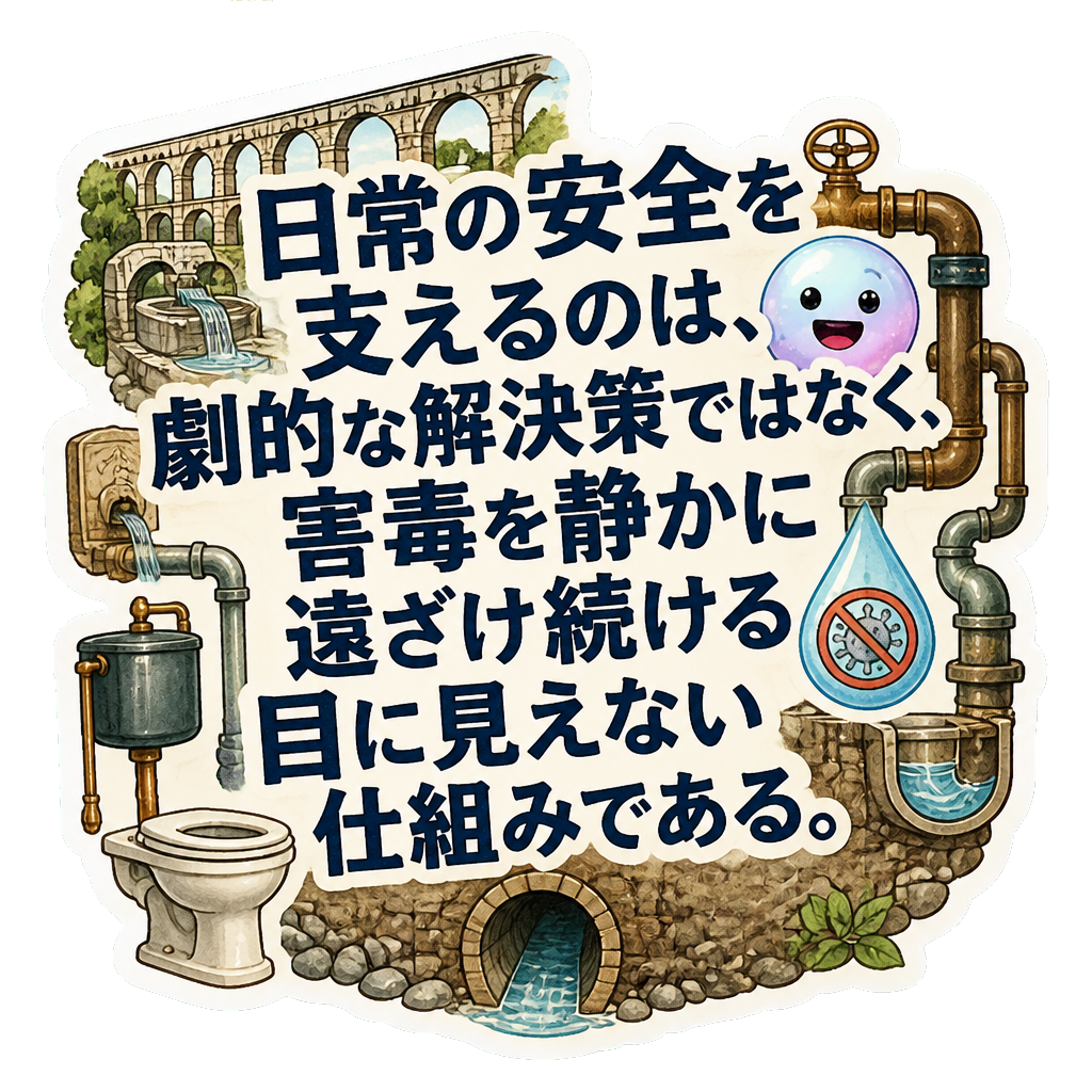 日常の安全を支えるのは、劇的な解決策ではなく、害毒を静かに遠ざけ続ける目に見えない仕組みである。
