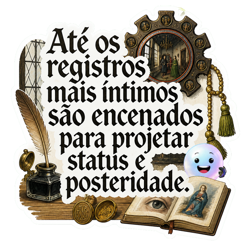 Até os registros mais íntimos são encenados para projetar status e posteridade.