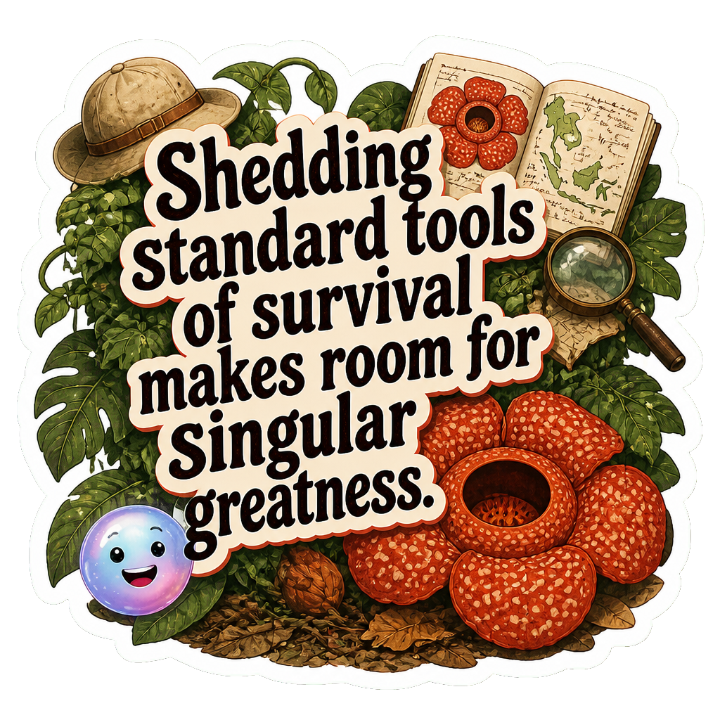 Shedding standard tools of survival makes room for singular greatness.