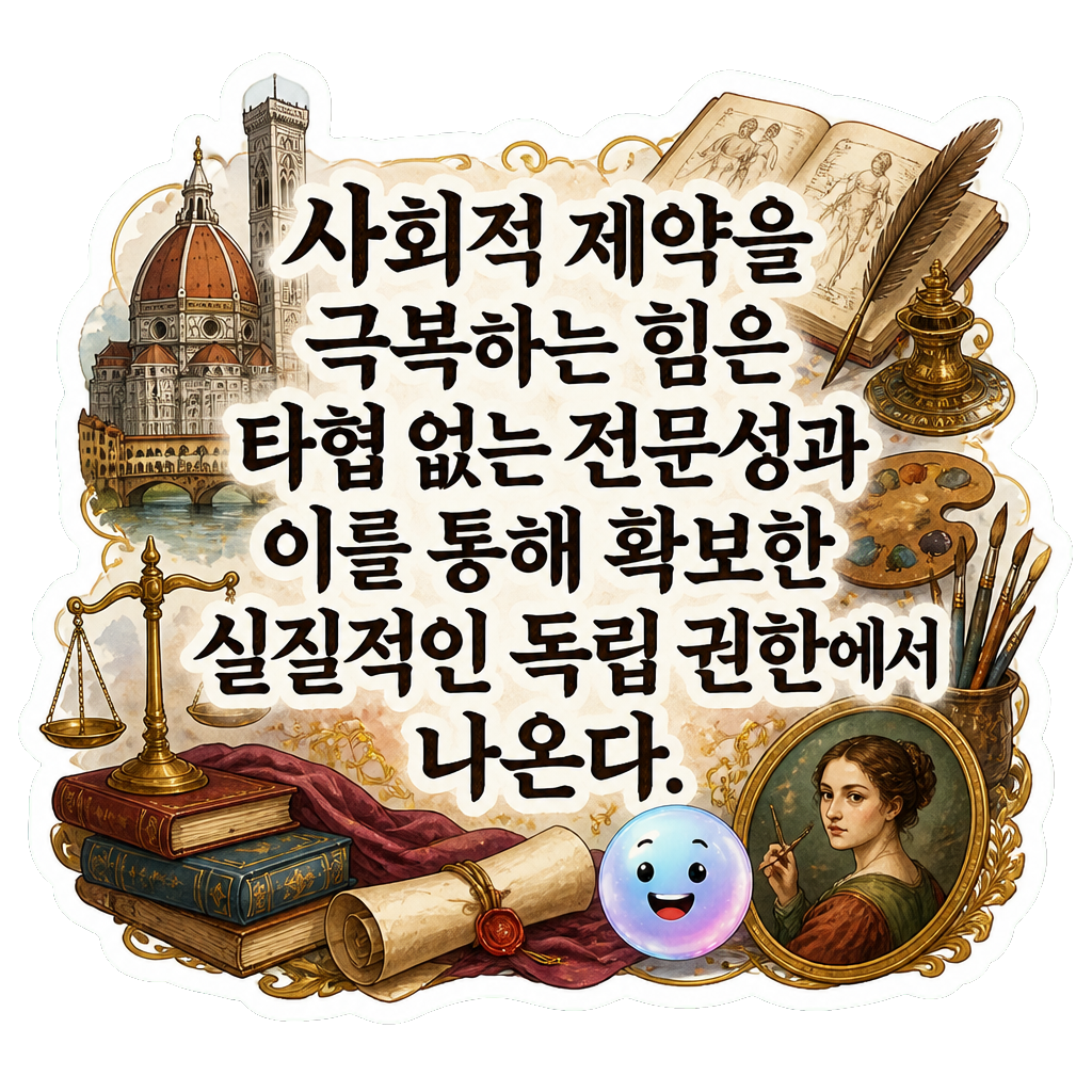 사회적 제약을 극복하는 힘은 타협 없는 전문성과 이를 통해 확보한 실질적인 독립 권한에서 나온다.