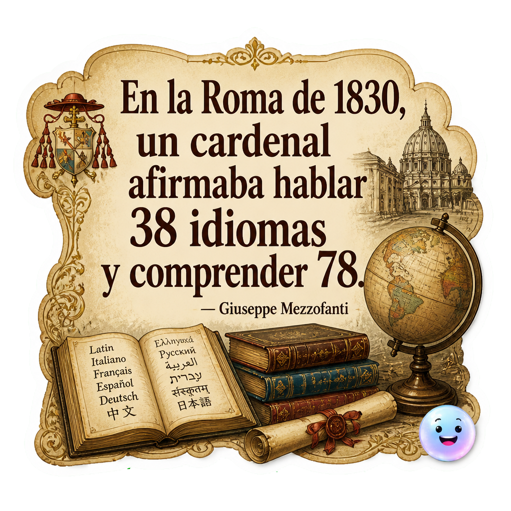 En la Roma de 1830, un cardenal afirmaba hablar 38 idiomas y comprender 78.