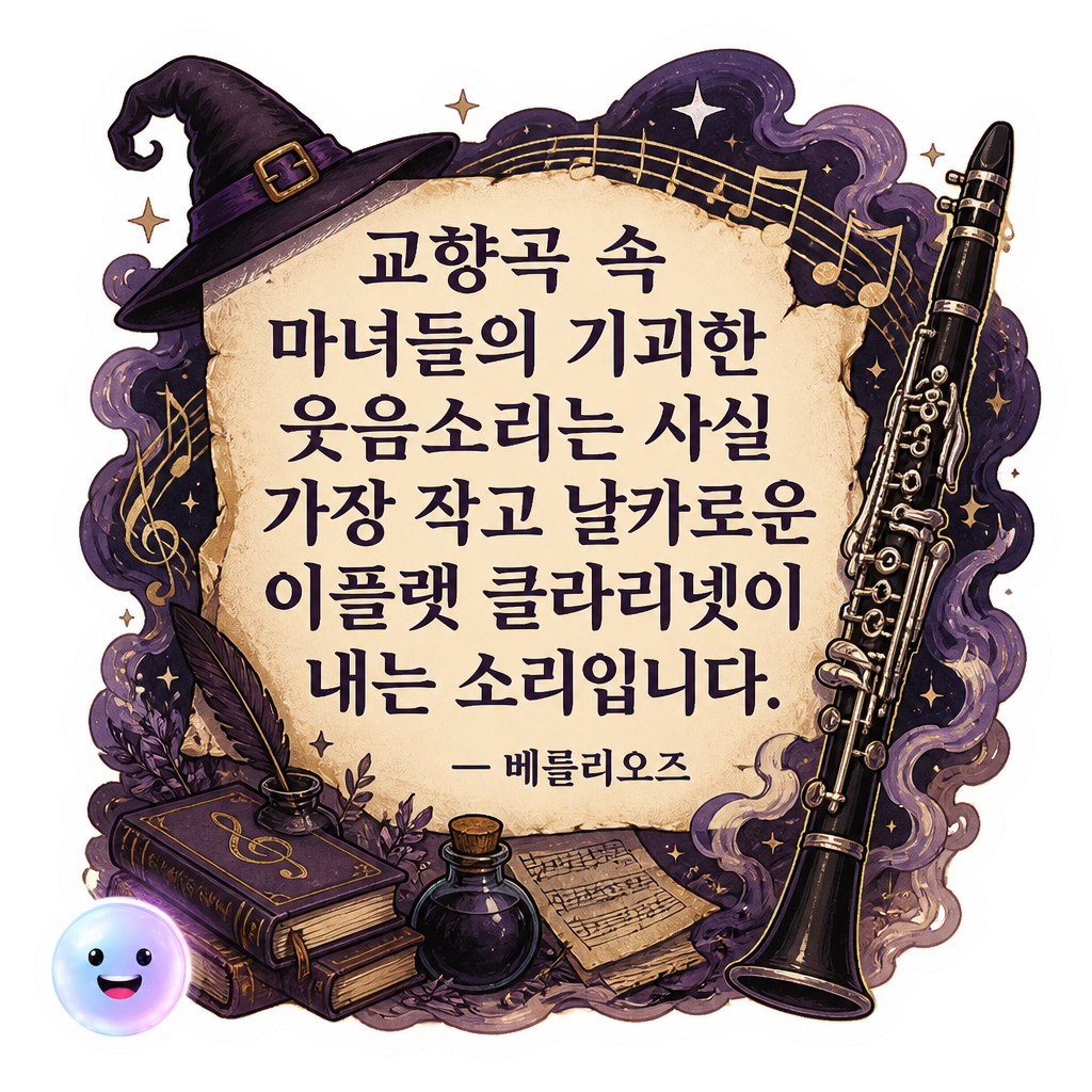 교향곡 속 마녀들의 기괴한 웃음소리는 사실 가장 작고 날카로운 이플랫 클라리넷이 내는 소리입니다.
