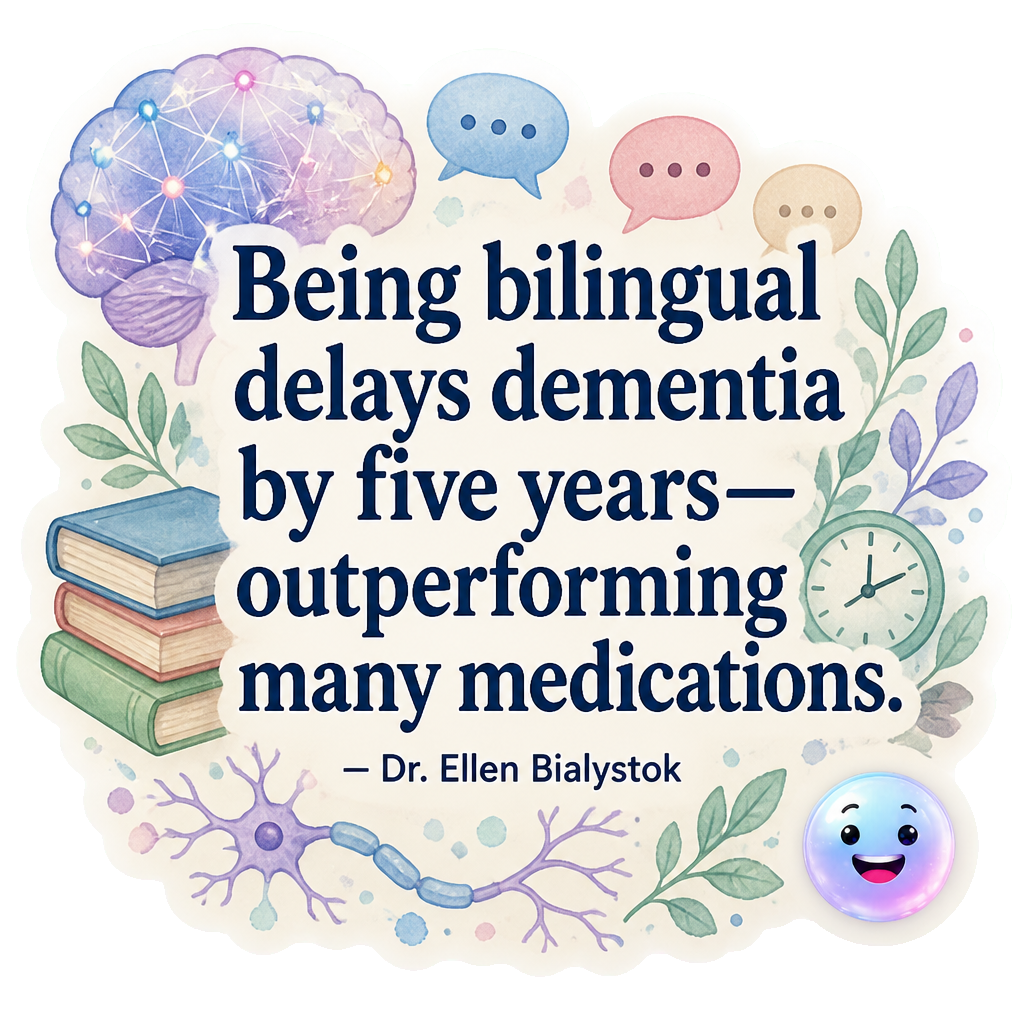 Being bilingual delays dementia by five years—outperforming many medications.