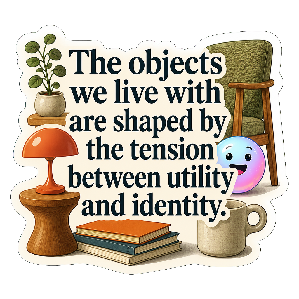 The objects we live with are shaped by the tension between utility and identity.