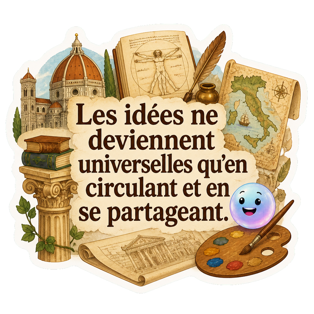 Les idées ne deviennent universelles qu'en circulant et en se partageant.