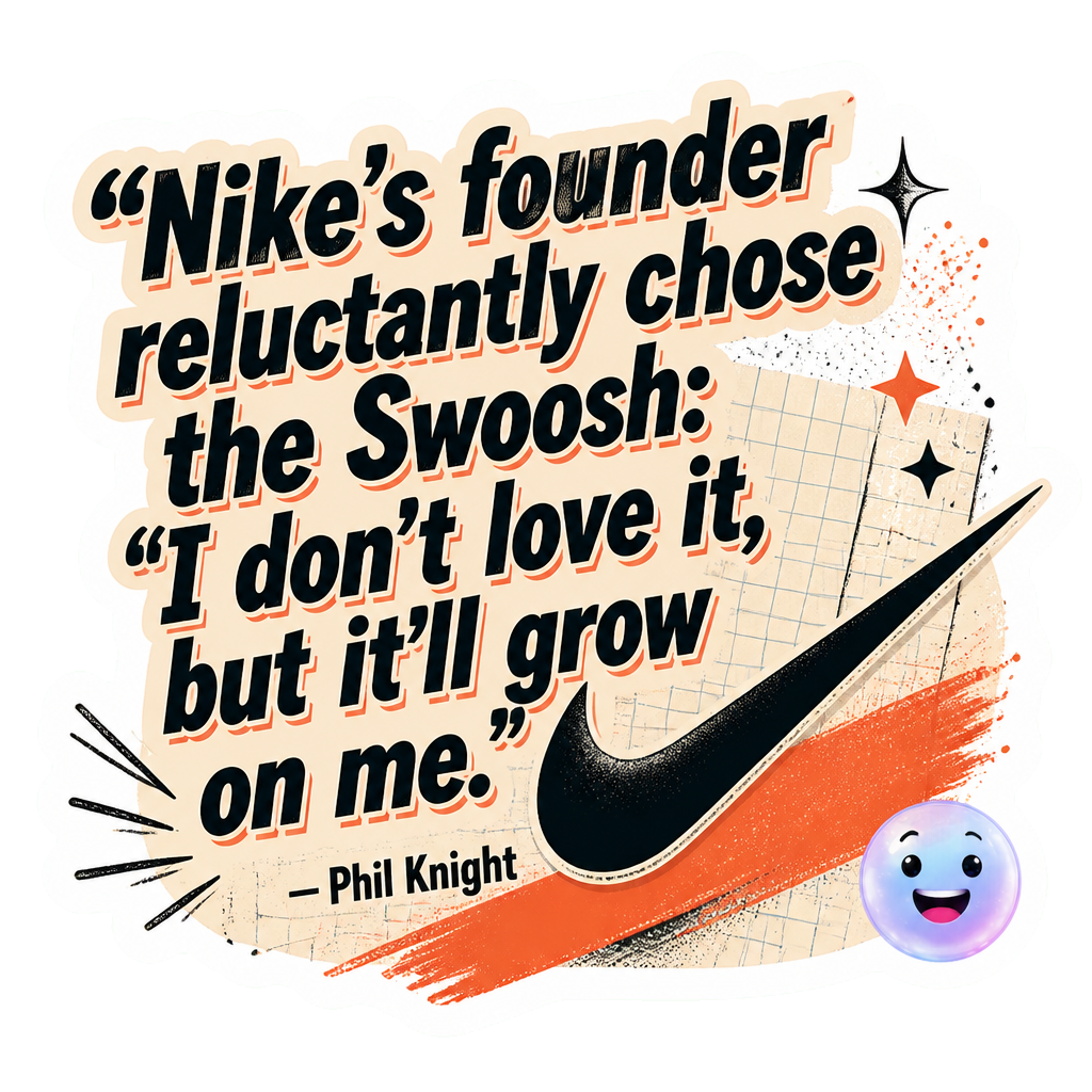 Nike's founder reluctantly chose the Swoosh: 'I don't love it, but it'll grow on me.'