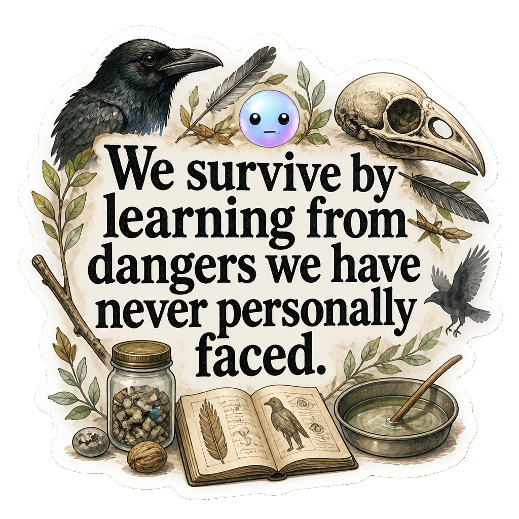We survive by learning from dangers we have never personally faced.