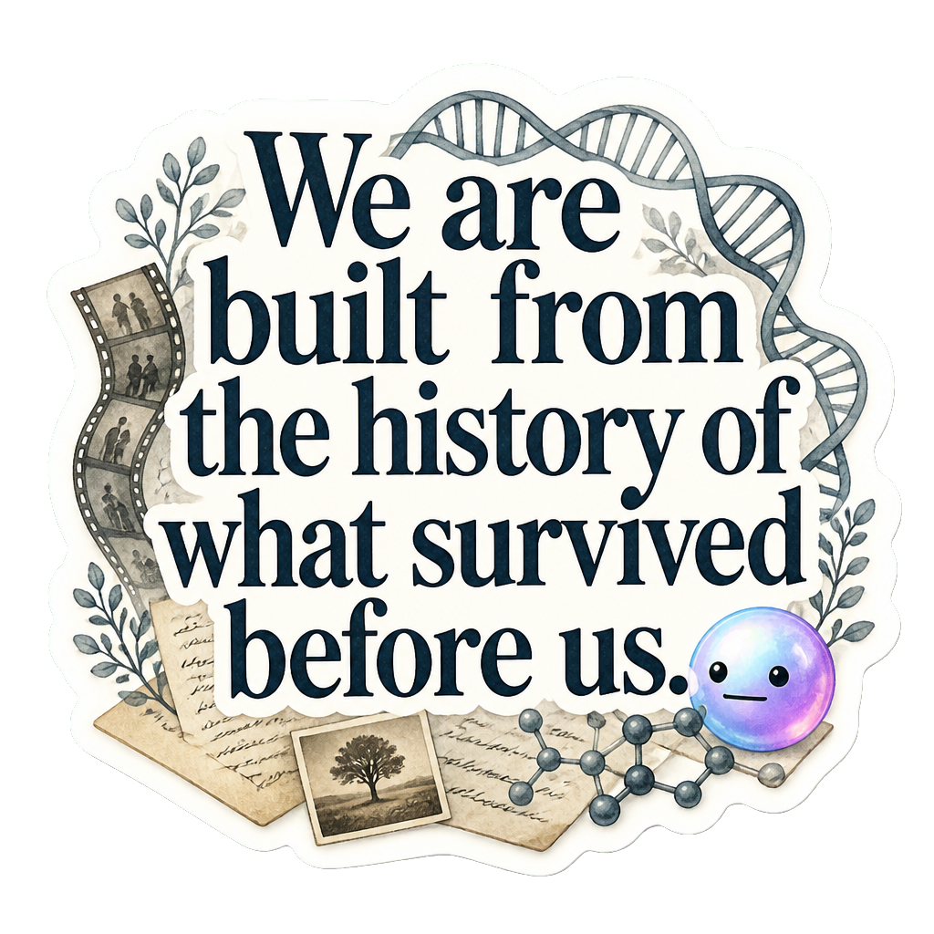 We are built from the history of what survived before us.