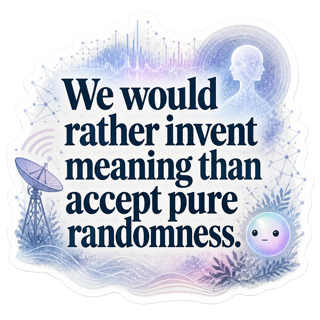We would rather invent meaning than accept pure randomness.