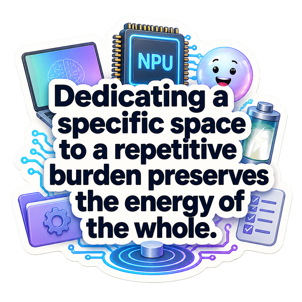 Dedicating a specific space to a repetitive burden preserves the energy of the whole.