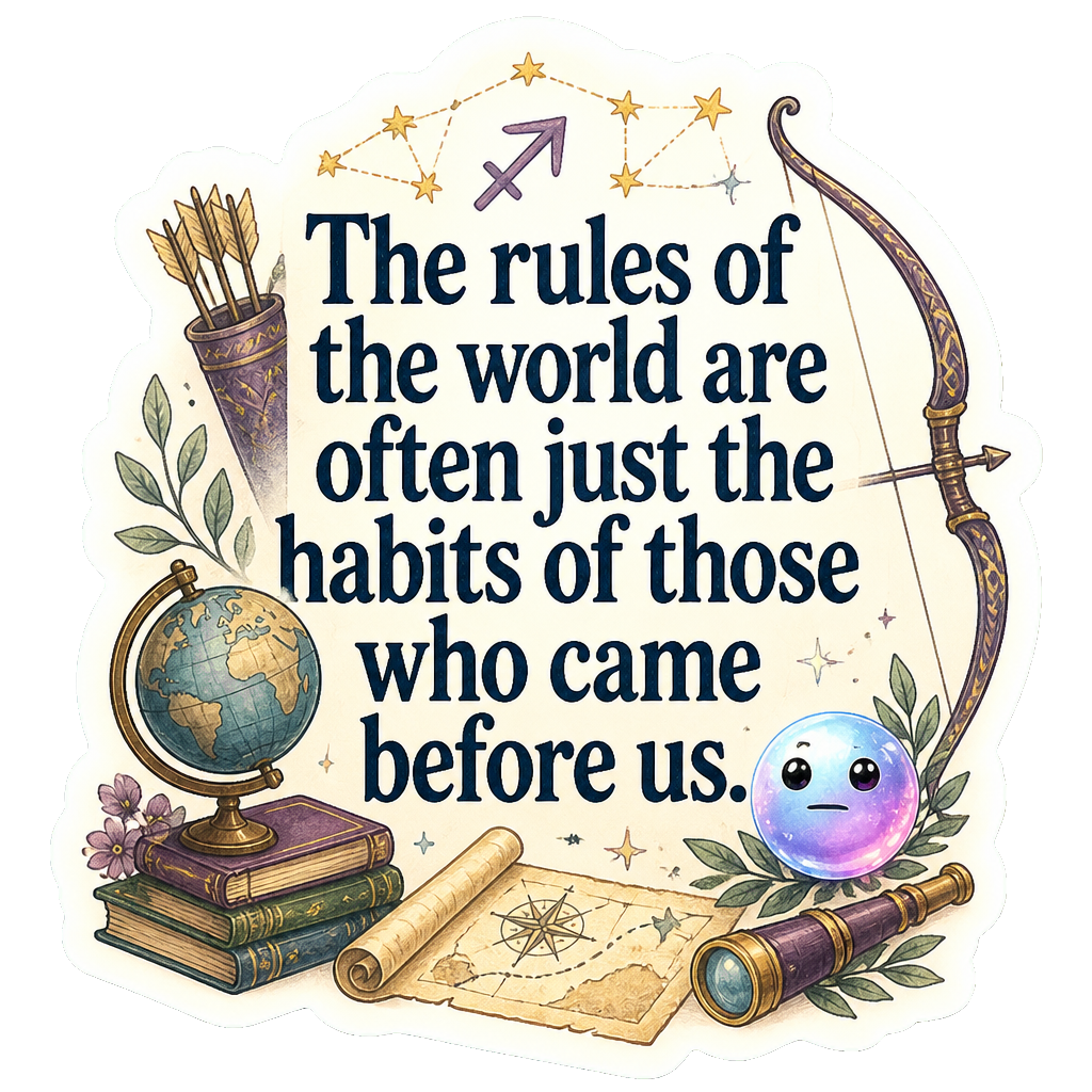 The rules of the world are often just the habits of those who came before us.