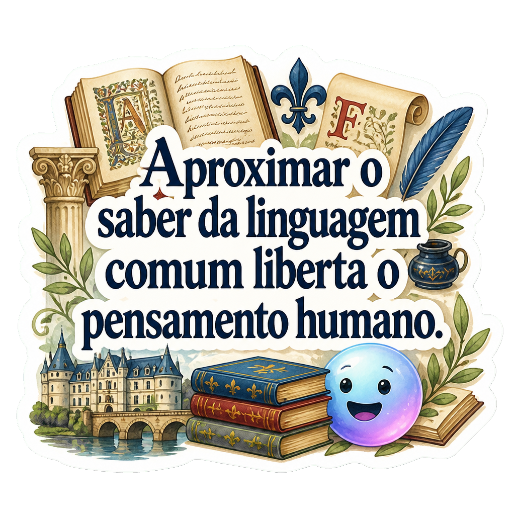 Aproximar o saber da linguagem comum liberta o pensamento humano.