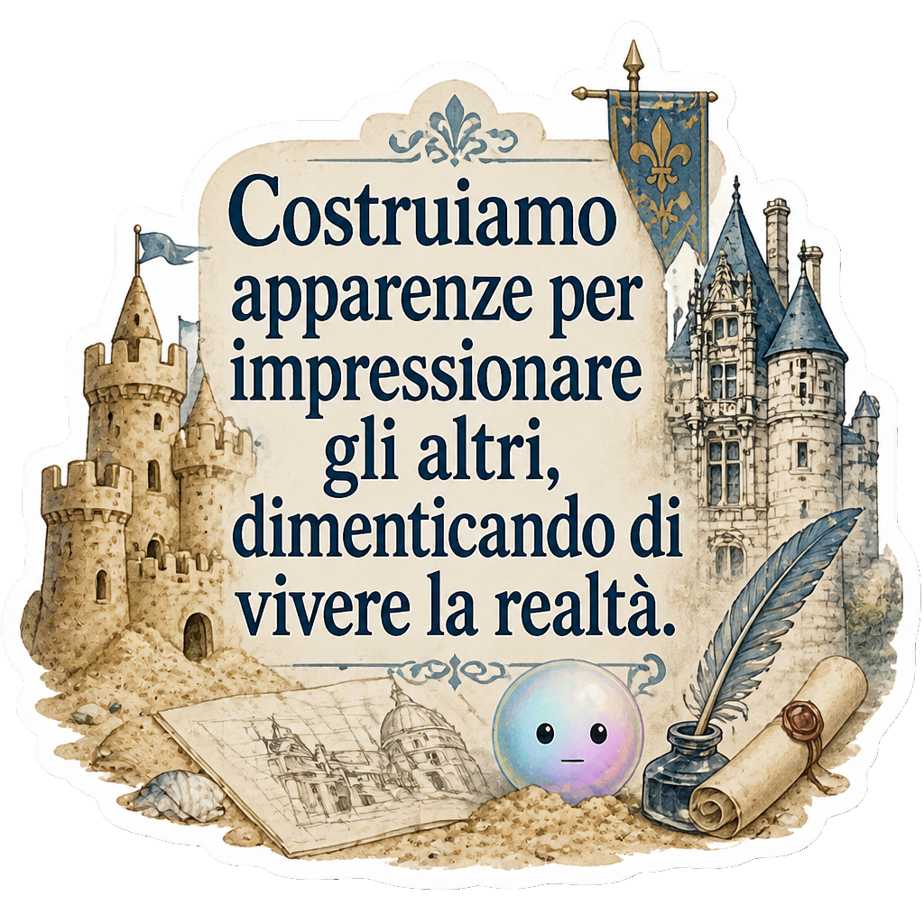 Costruiamo apparenze per impressionare gli altri, dimenticando di vivere la realtà.