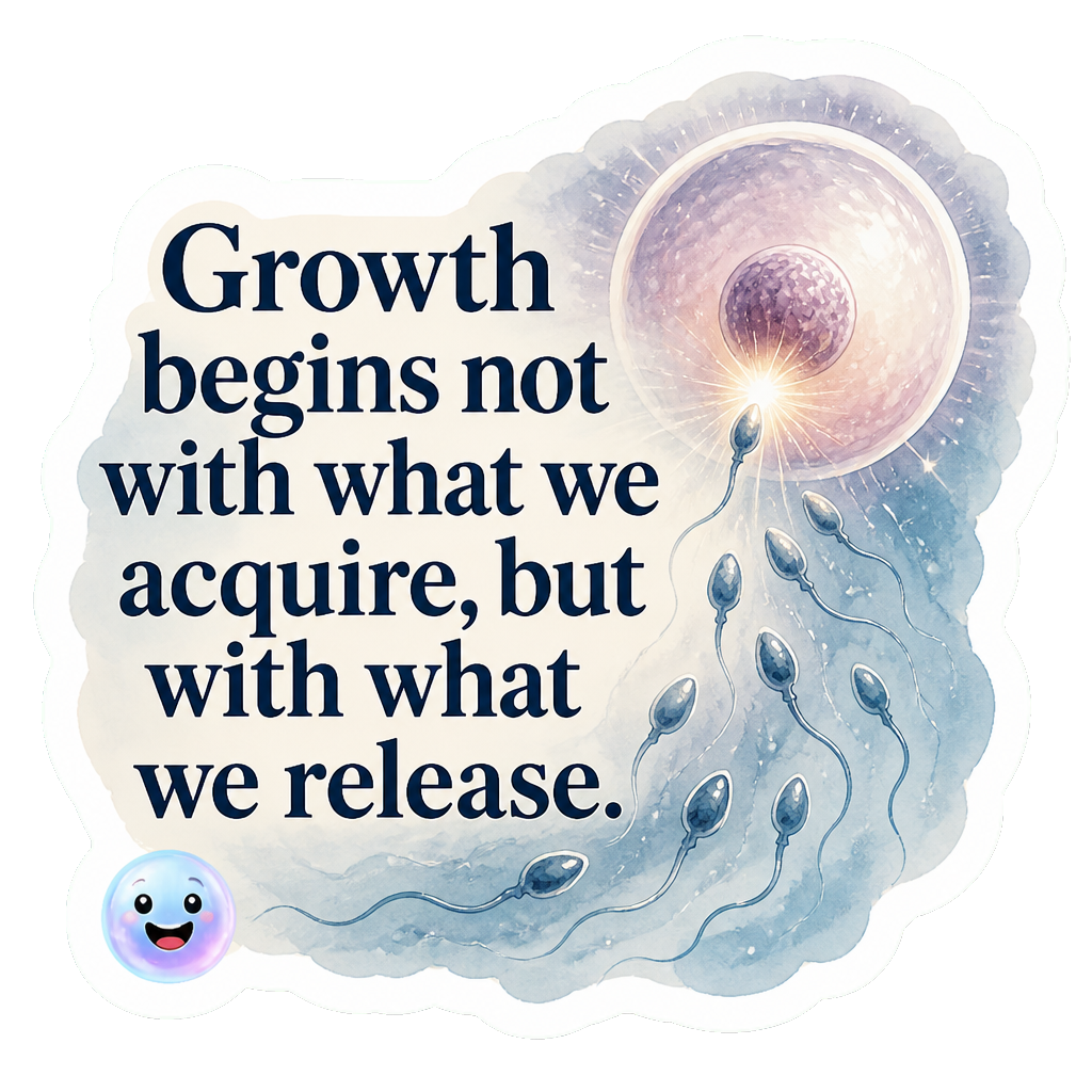 Growth begins not with what we acquire, but with what we release.