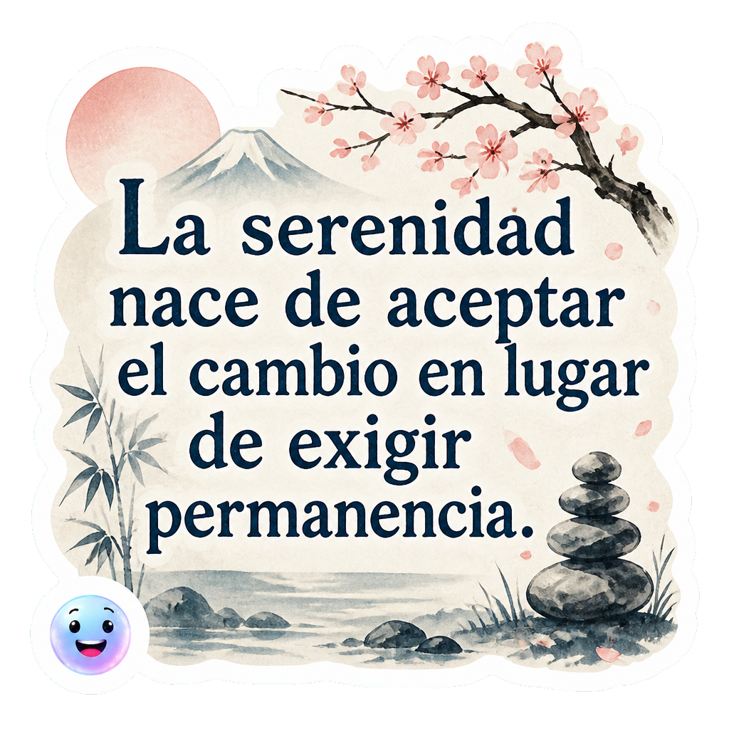 La serenidad nace de aceptar el cambio en lugar de exigir permanencia.