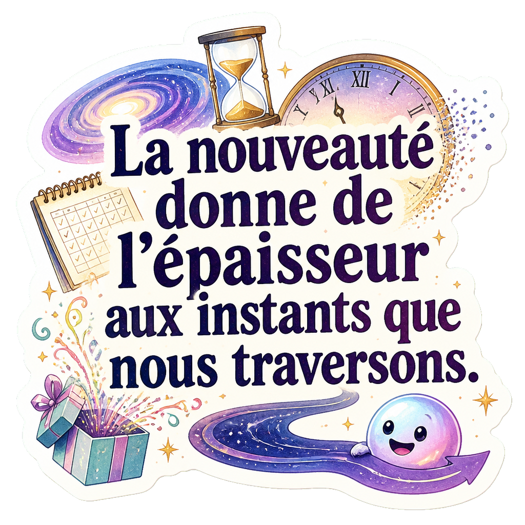 La nouveauté donne de l'épaisseur aux instants que nous traversons.