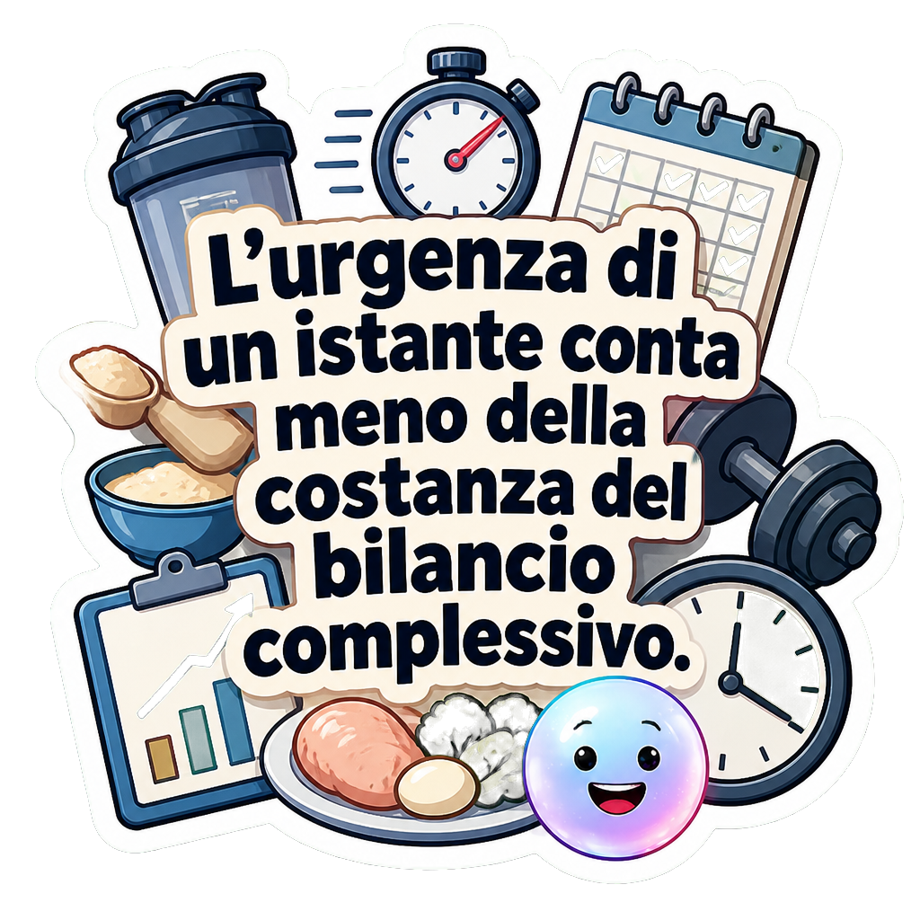 L'urgenza di un istante conta meno della costanza del bilancio complessivo.