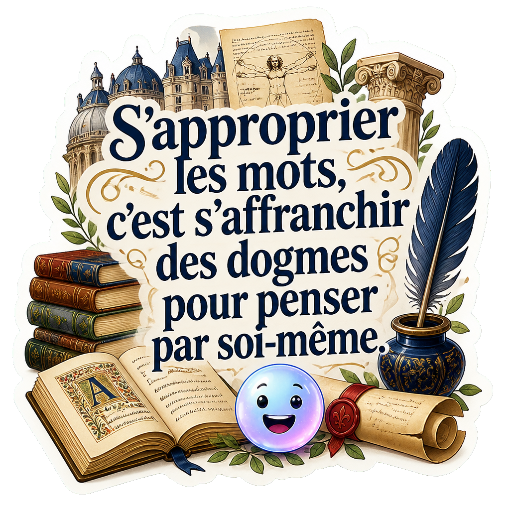 S'approprier les mots, c'est s'affranchir des dogmes pour penser par soi-même.