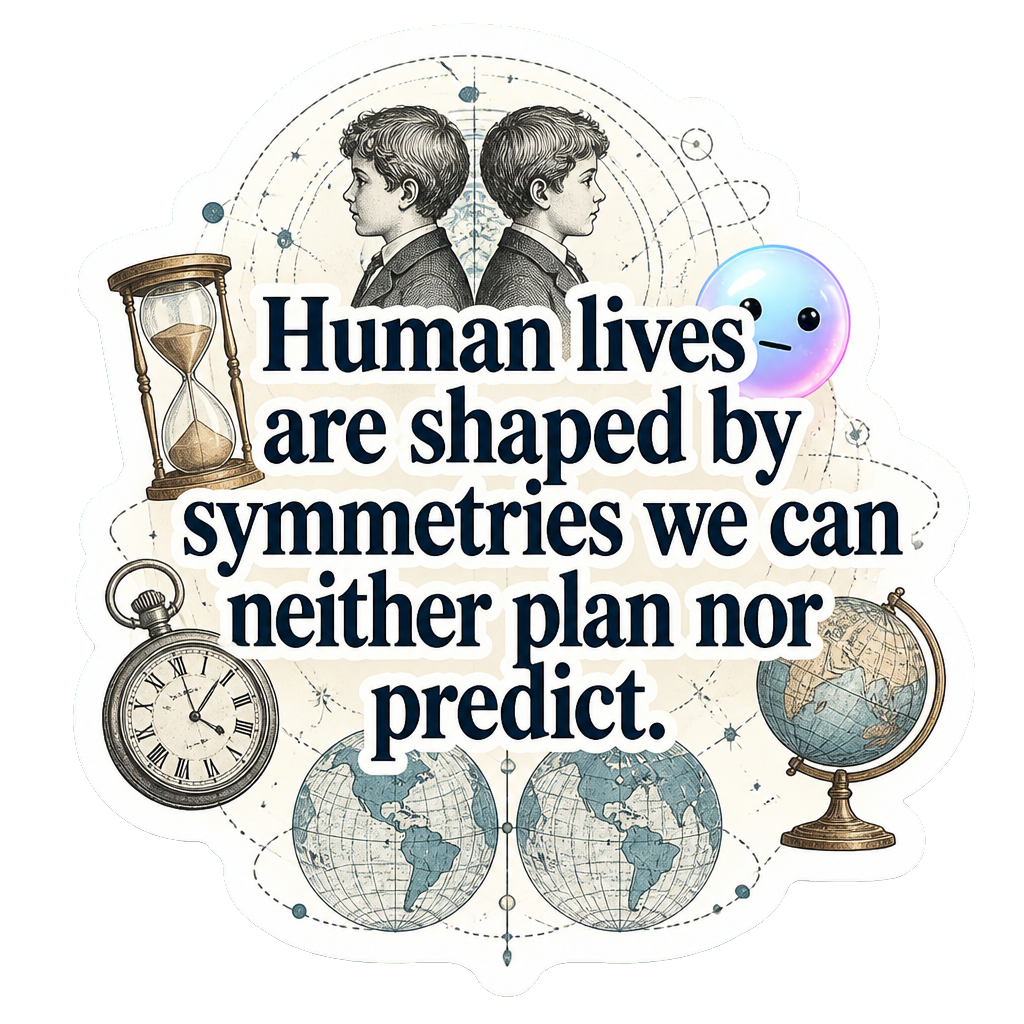 Human lives are shaped by symmetries we can neither plan nor predict.