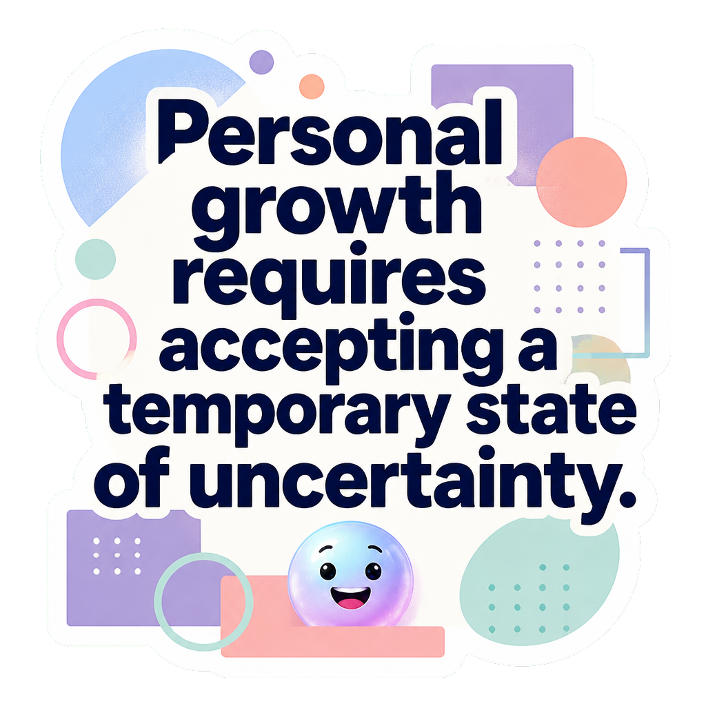 Personal growth requires accepting a temporary state of uncertainty.