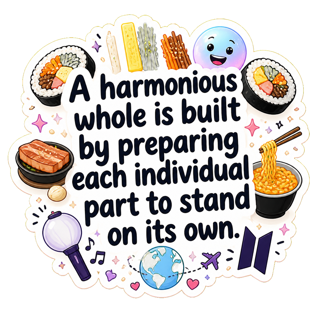 A harmonious whole is built by preparing each individual part to stand on its own.