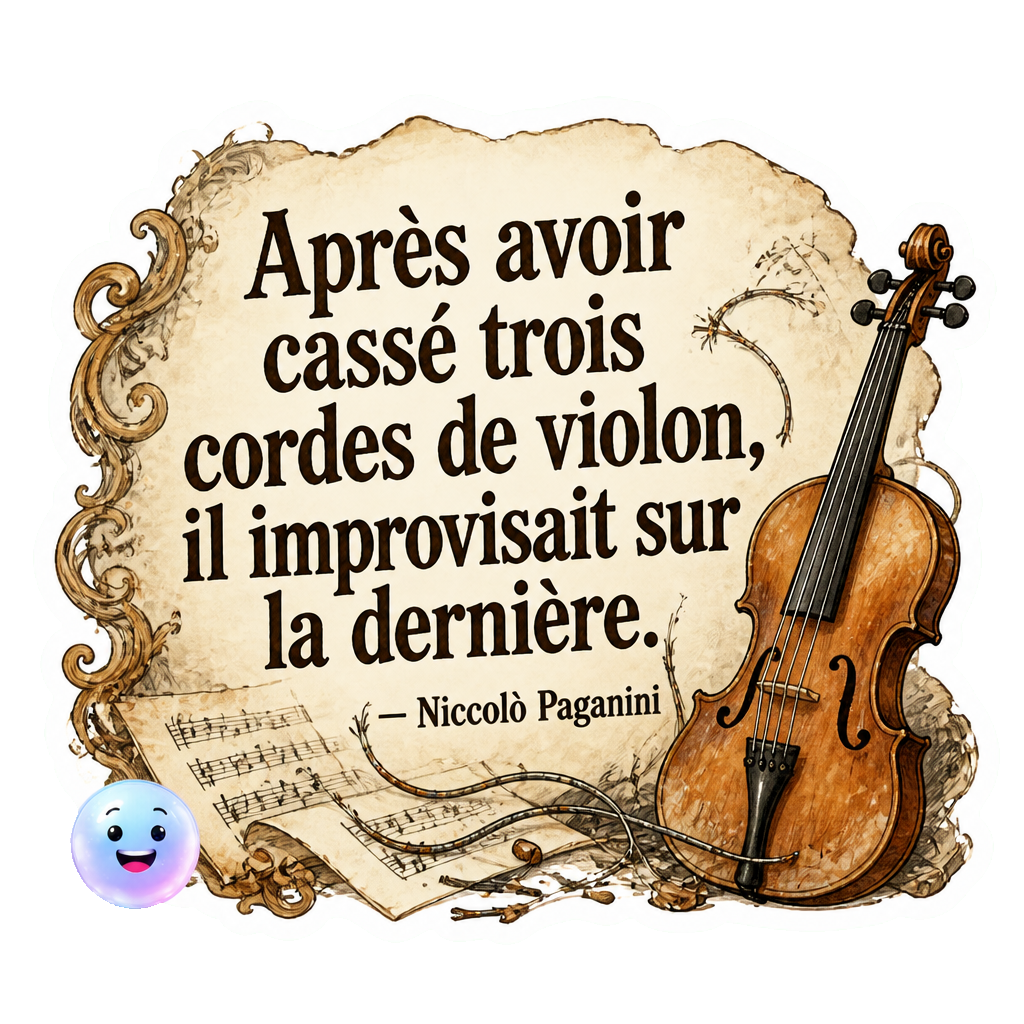 Après avoir cassé trois cordes de violon, il improvisait sur la dernière.