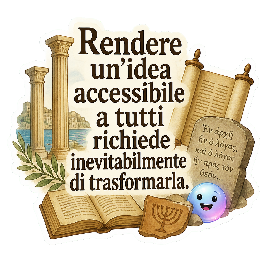Rendere un'idea accessibile a tutti richiede inevitabilmente di trasformarla.