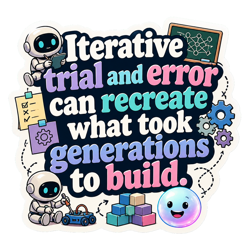Iterative trial and error can recreate what took generations to build.