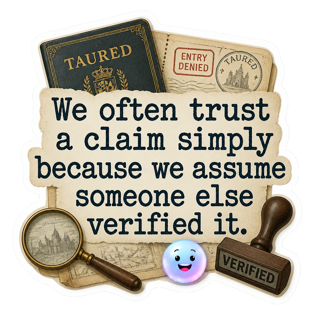 We often trust a claim simply because we assume someone else verified it.