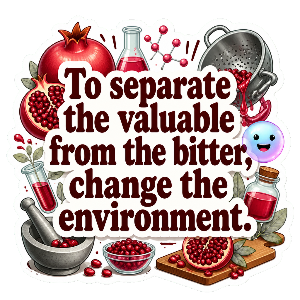 To separate the valuable from the bitter, change the environment.