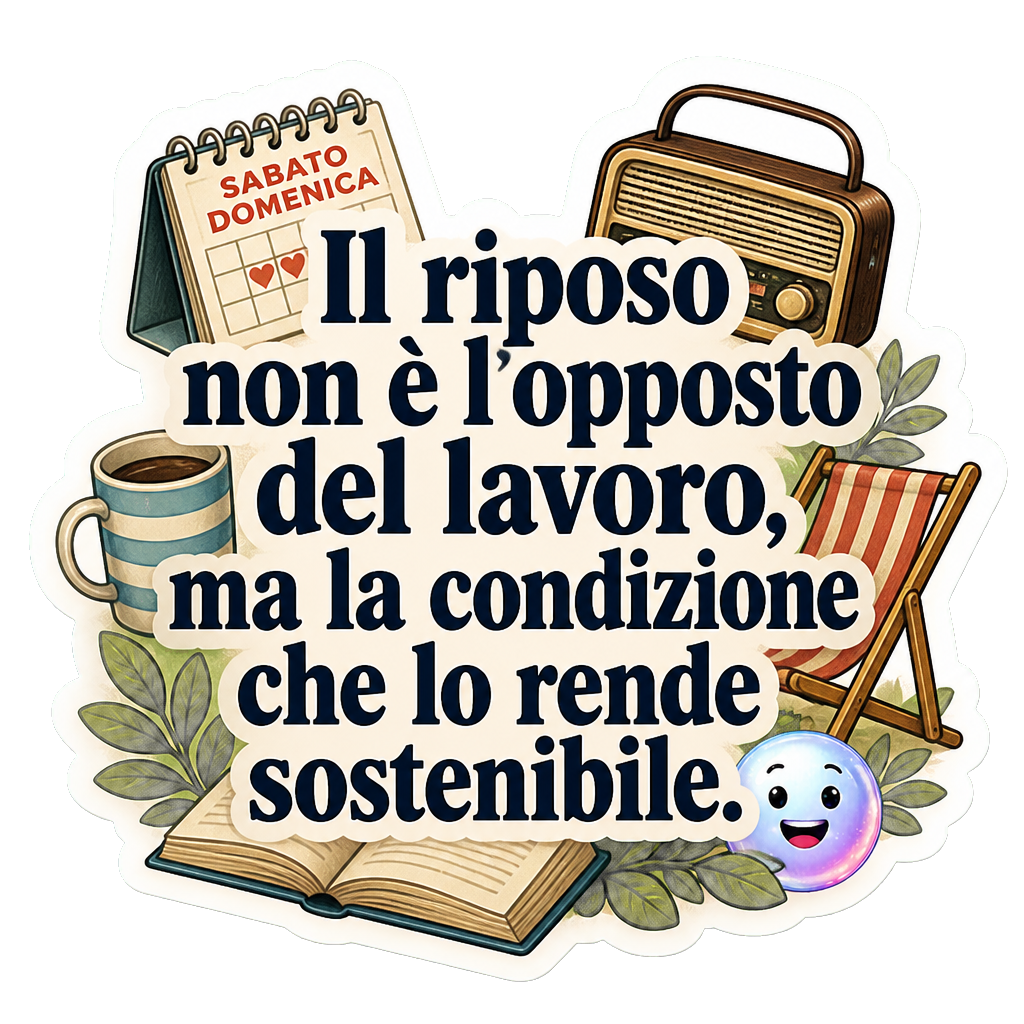 Il riposo non è l'opposto del lavoro, ma la condizione che lo rende sostenibile.