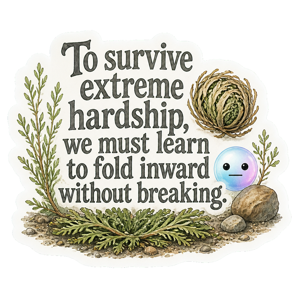 To survive extreme hardship, we must learn to fold inward without breaking.